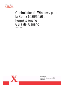 Controlador de Windows para la Xerox 6030/6050 de Formato