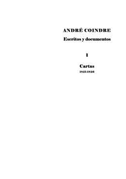 ANDRÉ COINDRE Escritos y documentos 1 Cartas