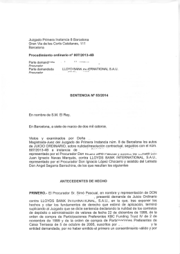 Juzgado Primera Instancia 8 Barcelona