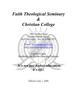 2009 catalog - Faith Theological Seminary and Christian College