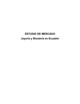 ESTUDIO DE MERCADO Joyería y Bisutería en Ecuador