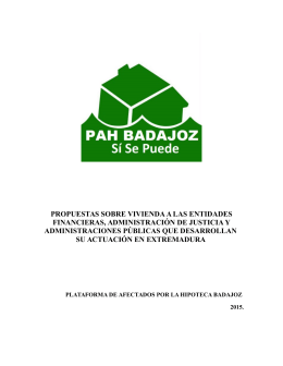 Propuestas sobre Vivienda Extremadura PAH Badajoz