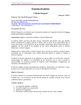 Programa del alumno Cálculo Integral