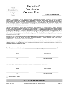 Hepatitis-B Vaccination Consent Form