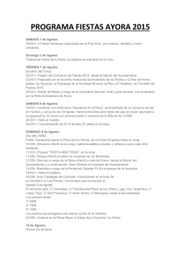 PROGRAMA FIESTAS AYORA 2015
