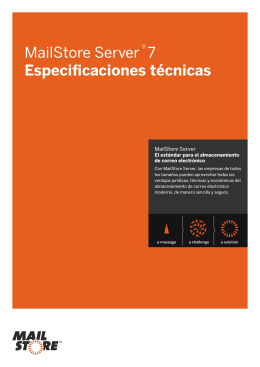 MailStore Server 7 Especificaciones técnicas