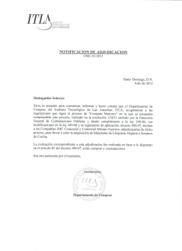 Aviso de ajdudicacion