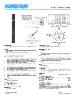 Shure 16A Microphone User Guide