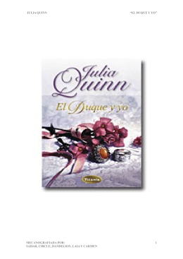 JULIA QUINN “EL DUQUE Y YO