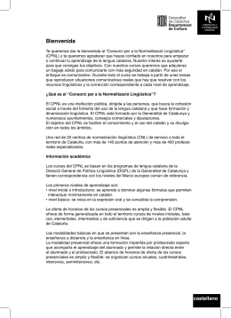 Bienvenida - Consorci per a la Normalització Lingüística