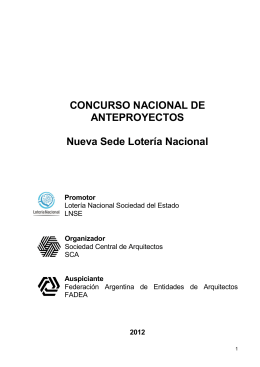 CONCURSO NACIONAL DE ANTEPROYECTOS Nueva Sede