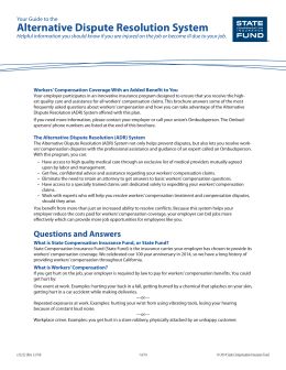 Alternativ e Dispute Resolution System