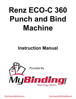 Renz ECO-C 360 Punch and Bind Machine