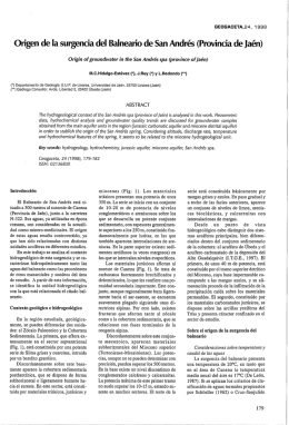 Origen de la surgencia del Balneario de San Andrés