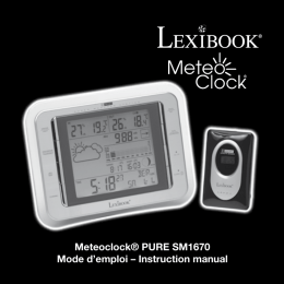 Meteoclock® PURE SM1670 Mode d`emploi – Instruction