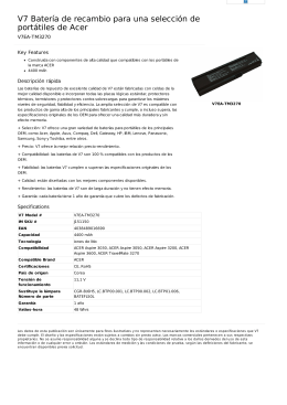 V7 Batería de recambio para una selección de portátiles de Acer