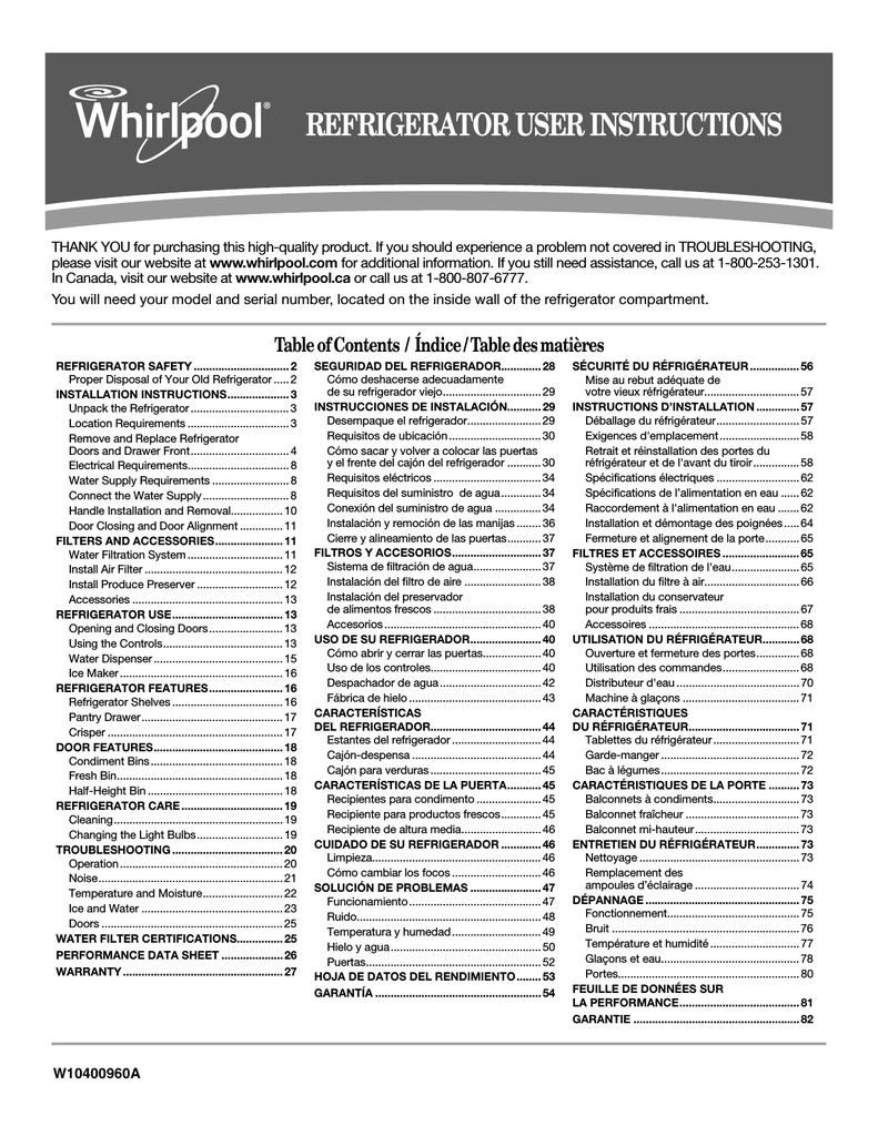 Холодильник maytag инструкция. Service authorized assistance Whirlpool. Fiting for Refrigerant System requirements Table. User instruction