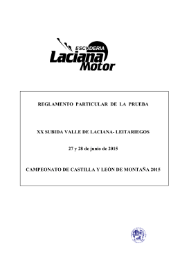 REGLAMENTO PARTICULAR DE LA PRUEBA XX SUBIDA VALLE