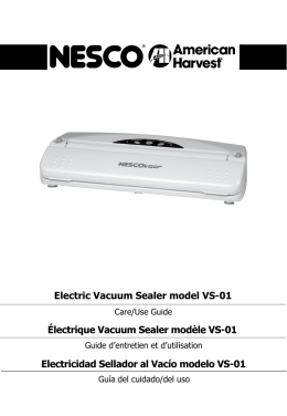 Electric Vacuum Sealer model VS-01 Électrique Vacuum Sealer