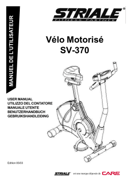 Vélo Motorisé SV-370 USER MANUAL UTILIZZO DEL