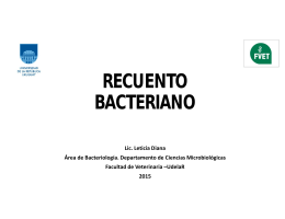 RECUENTO BACTERIANO - Facultad de Veterinaria