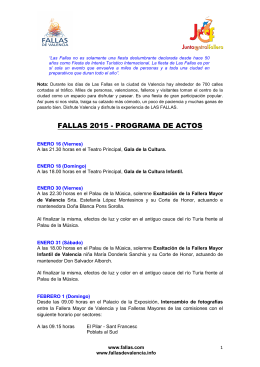 Programa de Las Fallas 2015 en español (turístico)