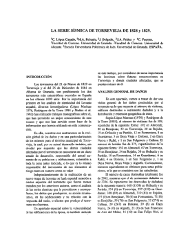 LA SERIE SÍSMICA DE TORREVIEJA DE 1828 y 1829.