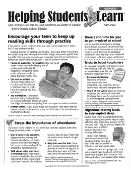Encourage your teen to keep up