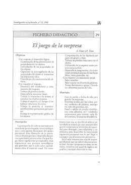 Eljuego de la sorpresa - Revista Investigación en la Escuela
