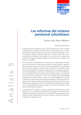 Las reformas del sistema pensional colombiano