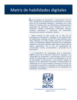 Matriz de habilidades digitales 2014.