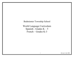 World Language Curriculum Spanish