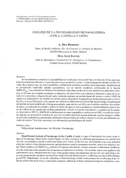ANÁLISlS DE LA INUNDABILIDAD DE NAVALUENGA (AVILA