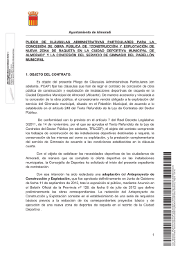 Ayuntamiento de Almorad&iacute; PLIEGO DE CL&Aacute;USULAS