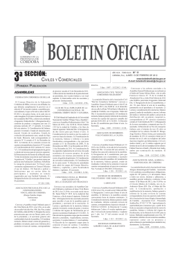 3ªSECCIÓN: - Boletín Oficial de la Provincia de Córdoba