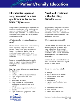 Nosebleed Treatment with a Bleeding Disorder (Spanish)