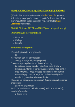 HIJOS NACIDOS 1970 QUE BUSCAN A SUS PADRES