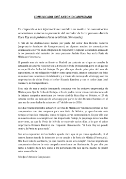 COMUNICADO JOSÉ ANTONIO CAMPUZANO En