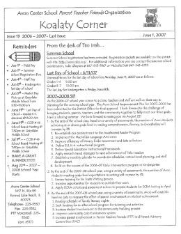 Avon Center School Parent Teacher Friend`s Organization