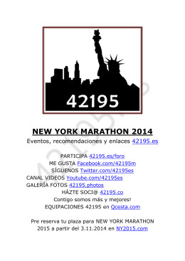 agenda 42195 new york marathon 2014