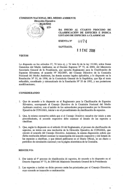 Resolución Exenta N° 74 - Ministerio del Medio Ambiente
