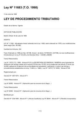 Ley Nº 11683 (T.O. 1998) LEY DE PROCEDIMIENTO TRIBUTARIO