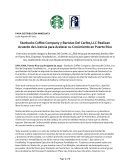 Starbucks Coffee Company y Baristas Del Caribe,LLC Realizan