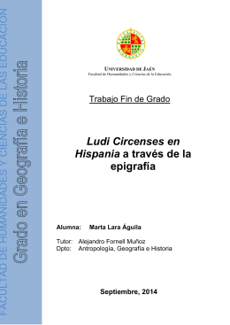TFG - Ludi circenses en Hispania a través de la epigrafía