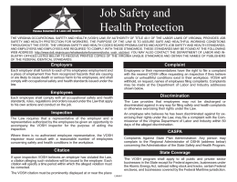 Job Safety and Health Protection