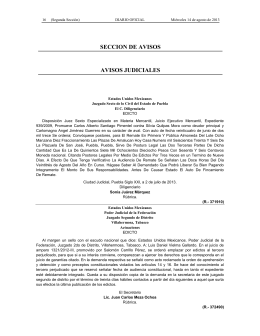 SECCION DE AVISOS AVISOS JUDICIALES - Diario-o