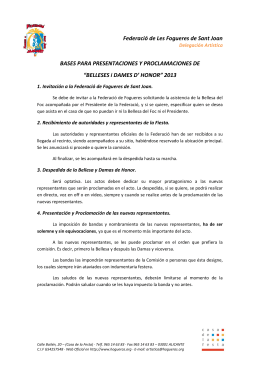 inscripción bailes de la elección de la bellesa del foc 2013