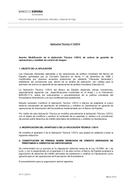 Aplicación Técnica nº 2/2014 Asunto