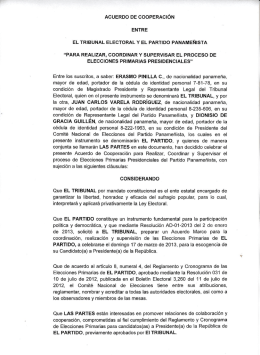 acuerdo de cooperación entre el tribunal electoral y el partido