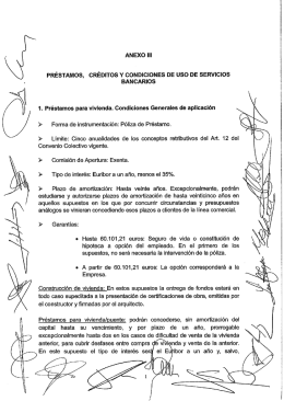 PRÉSTAMOS, CRÉDITOS Y CONDICIONES DE USO DE SERVICIOS